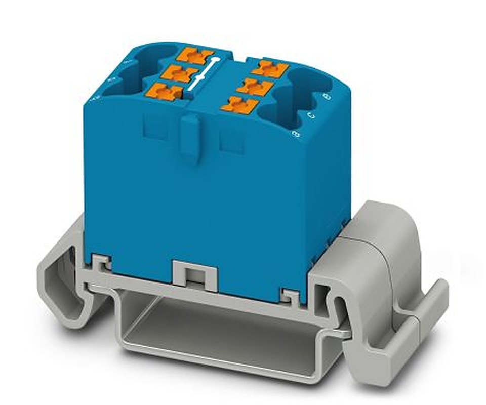 Phoenix Contact Distribution Block, 6 Way, 690V, 24A, Blue
