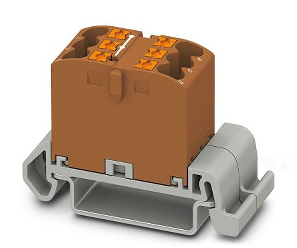 Phoenix Contact Distribution Block, 6 Way, 690V, 24A, Brown