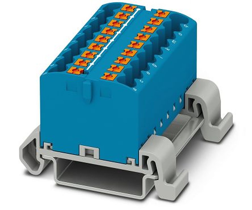 Phoenix Contact Distribution Block, 18 Way, 690V, 24A, Green