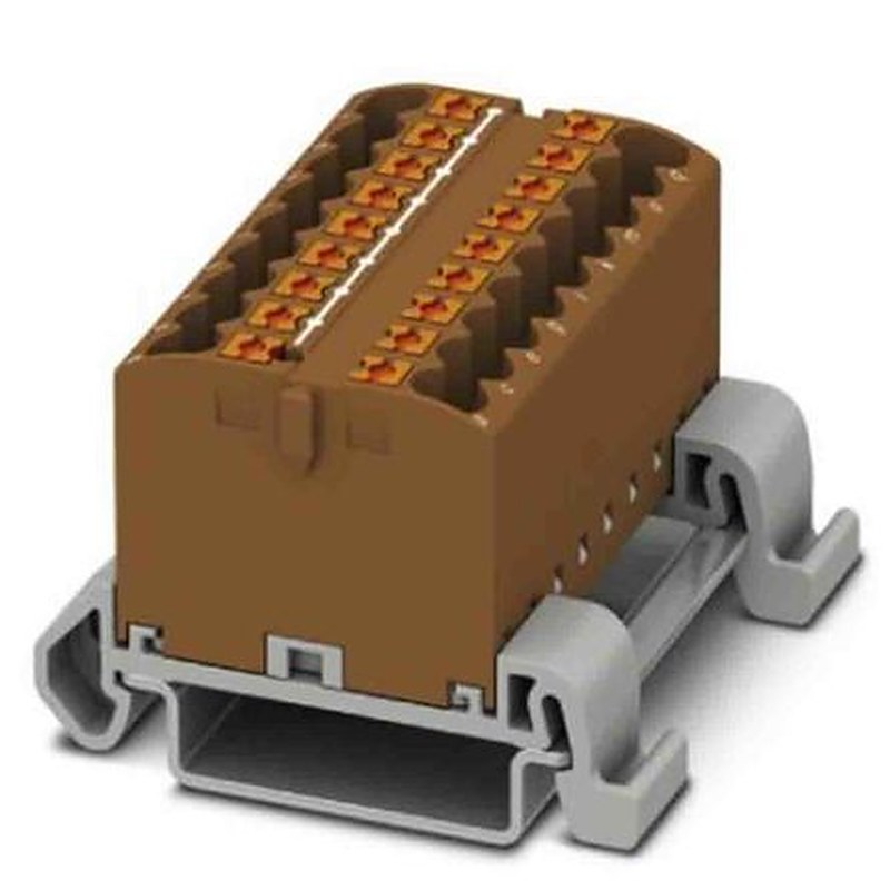 Phoenix Contact Distribution Block, 18 Way, 690V, 24A, Brown