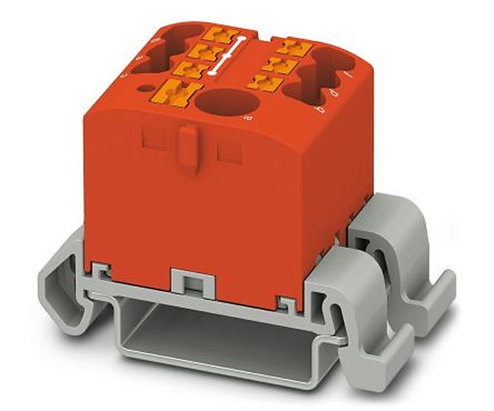 Phoenix Contact Distribution Block, 7 Way, 690V, 24A, Red