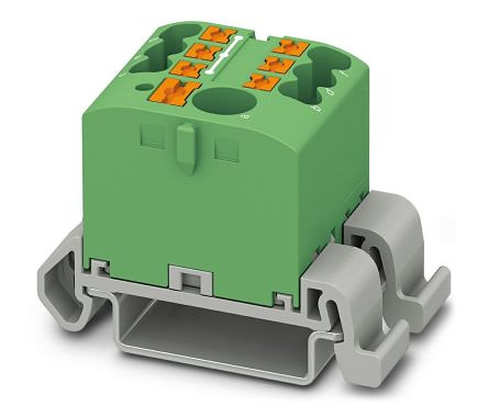 Phoenix Contact Distribution Block, 7 Way, 690V, 24A, Green