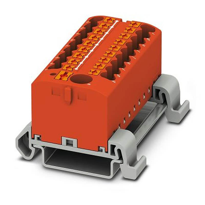 Phoenix Contact Distribution Block, 19 Way, 690V, 24A, Red