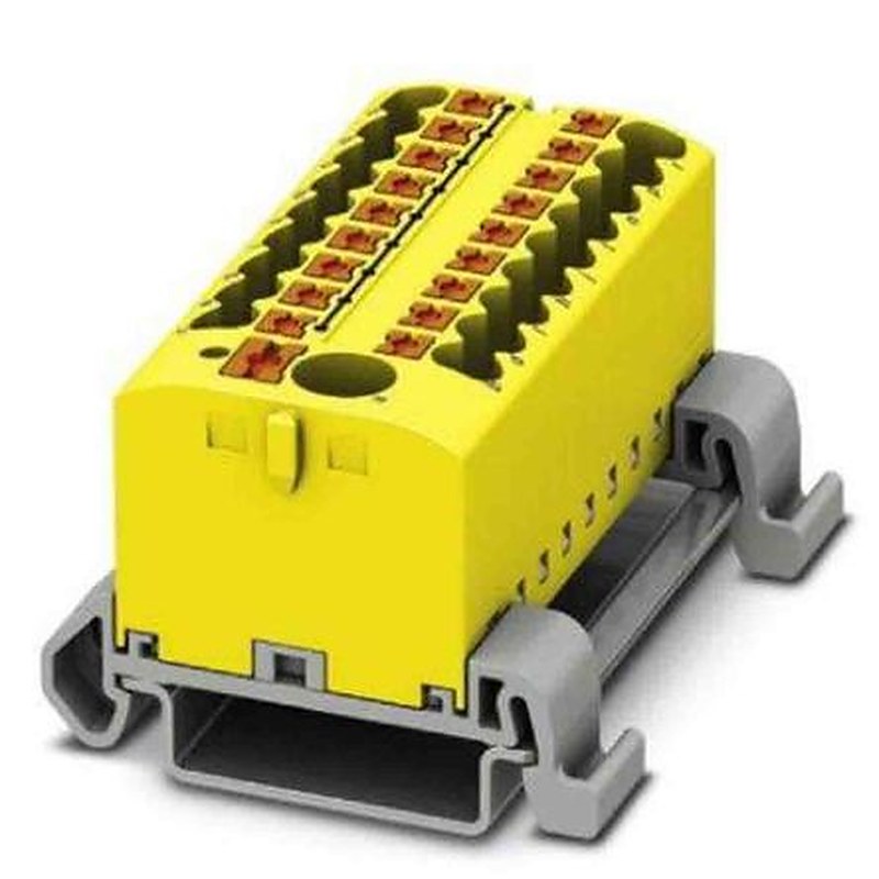 Phoenix Contact Distribution Block, 19 Way, 690V, 24A, Yellow