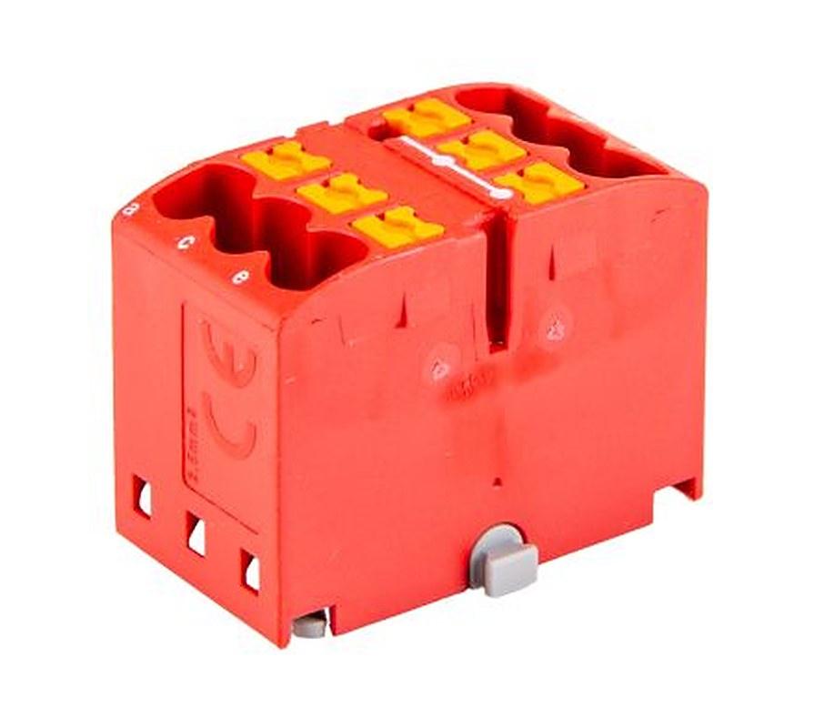 Phoenix Contact Distribution Block, 6 Way, 450V, 24A, Red