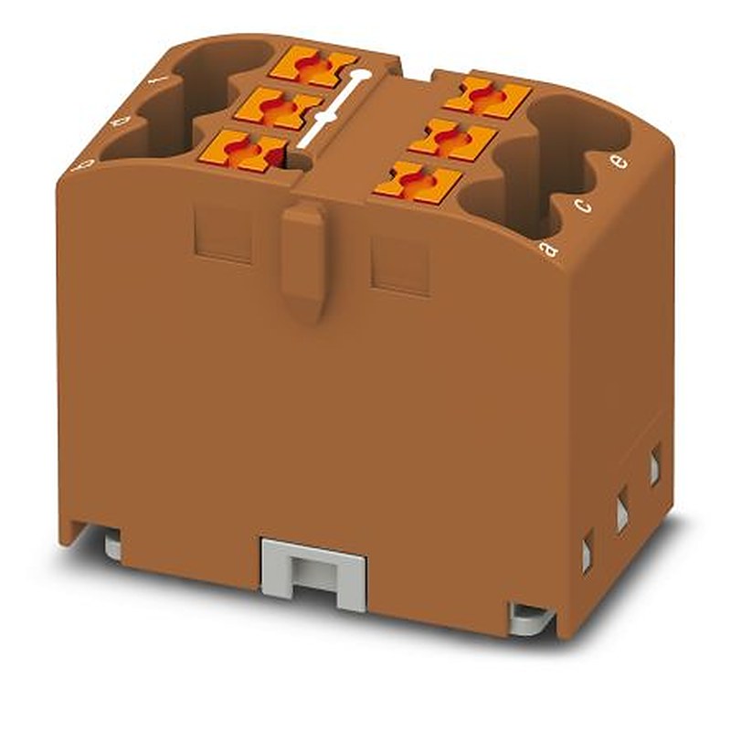 Phoenix Contact Distribution Block, 6 Way, 450V, 24A, Brown