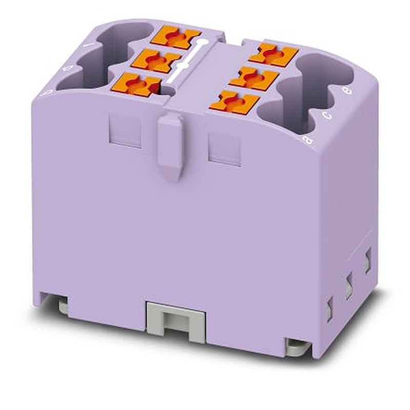 Phoenix Contact Distribution Block, 6 Way, 450V, 24A, Violet