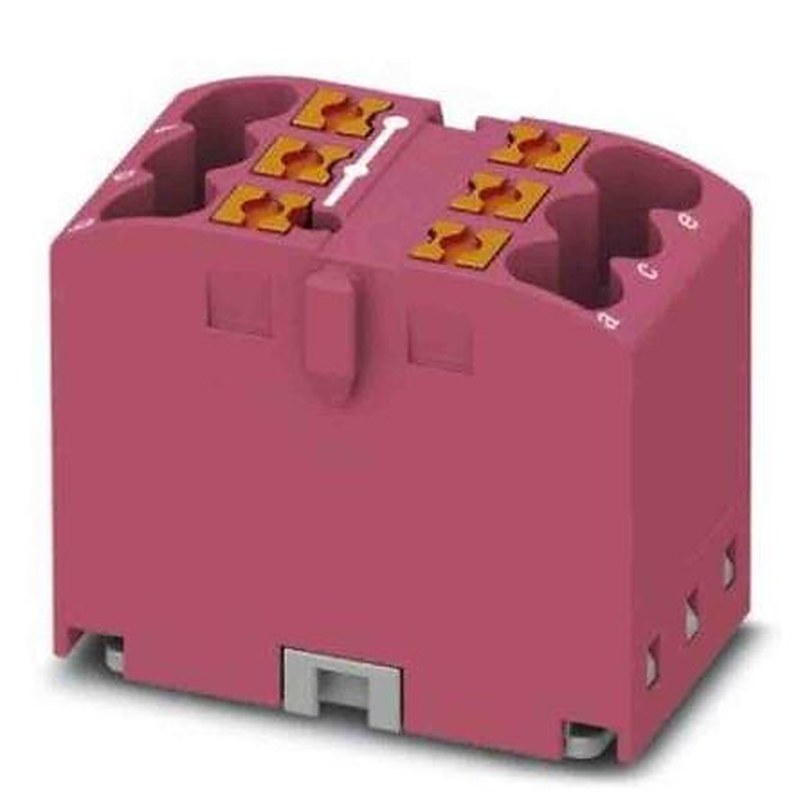 Phoenix Contact Distribution Block, 6 Way, 450V, 24A, Pink