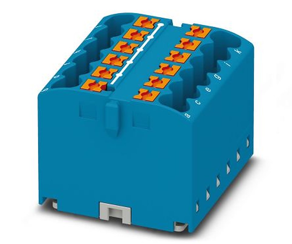 Phoenix Contact Distribution Block, 12 Way, 450V, 24A, Blue