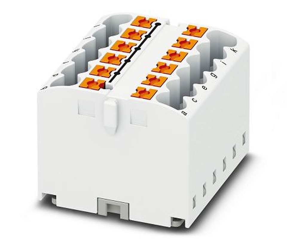 Phoenix Contact Distribution Block, 12 Way, 450V, 24A, Red