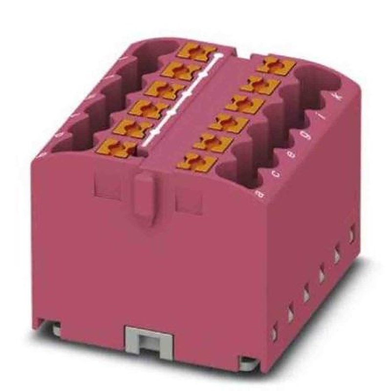 Phoenix Contact Distribution Block, 12 Way, 450V, 24A, Pink