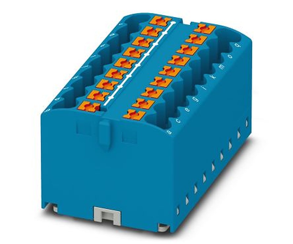 Phoenix Contact Distribution Block, 18 Way, 450V, 24A, Blue