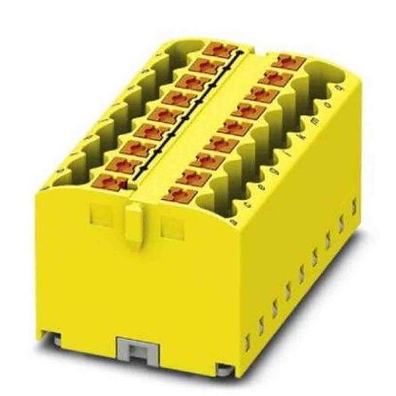 Phoenix Contact Distribution Block, 18 Way, 450V, 24A, Yellow