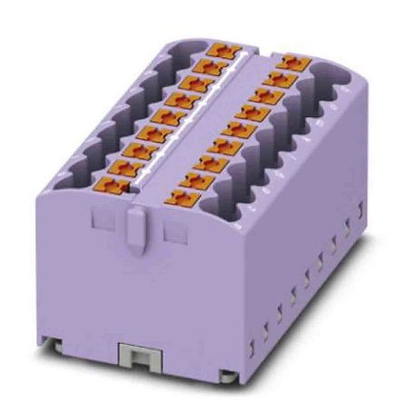Phoenix Contact Distribution Block, 18 Way, 450V, 24A, Violet