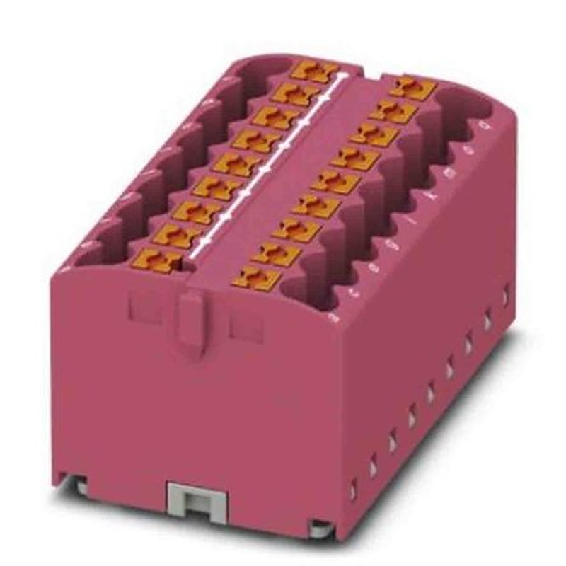 Phoenix Contact Distribution Block, 18 Way, 450V, 24A, Pink
