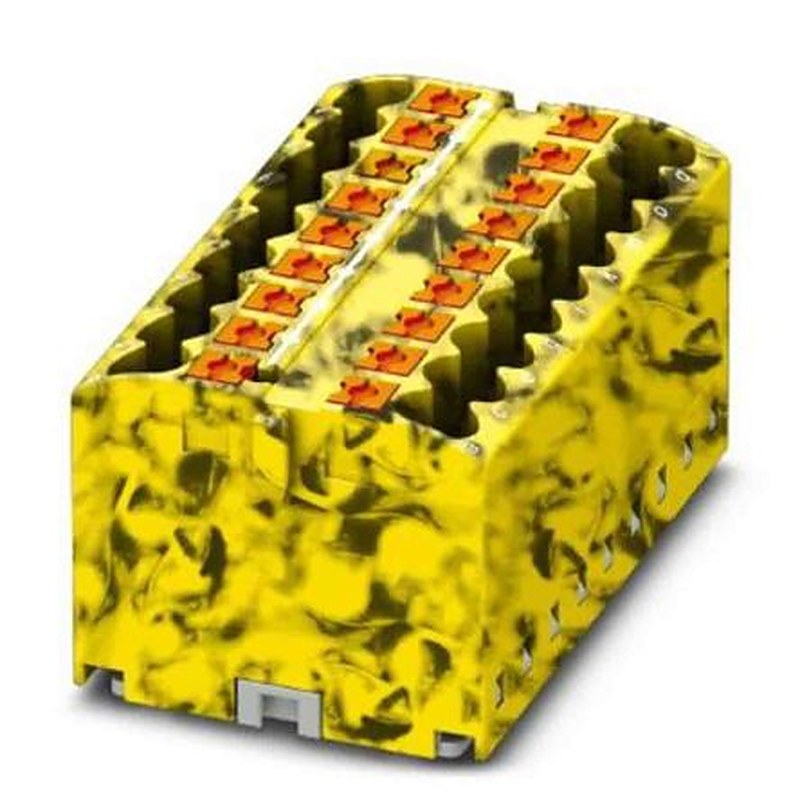 Phoenix Contact Distribution Block, 18 Way, 450V, 24A, Yellow, Black