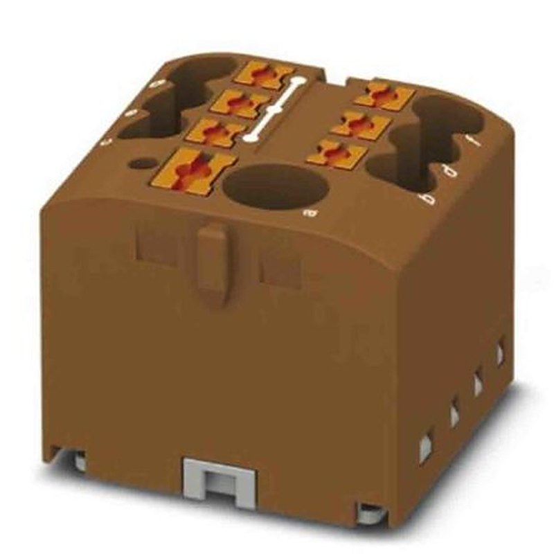 Phoenix Contact Distribution Block, 7 Way, 450V, 24A, Brown