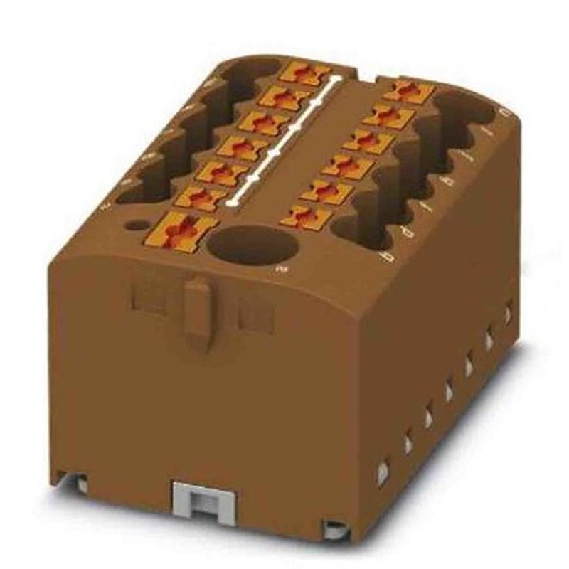 Phoenix Contact Distribution Block, 13 Way, 450V, 24A, Brown