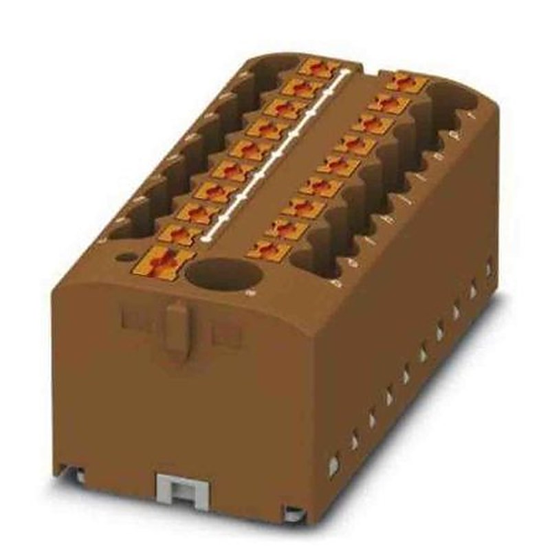 Phoenix Contact Distribution Block, 19 Way, 450V, 24A, Brown