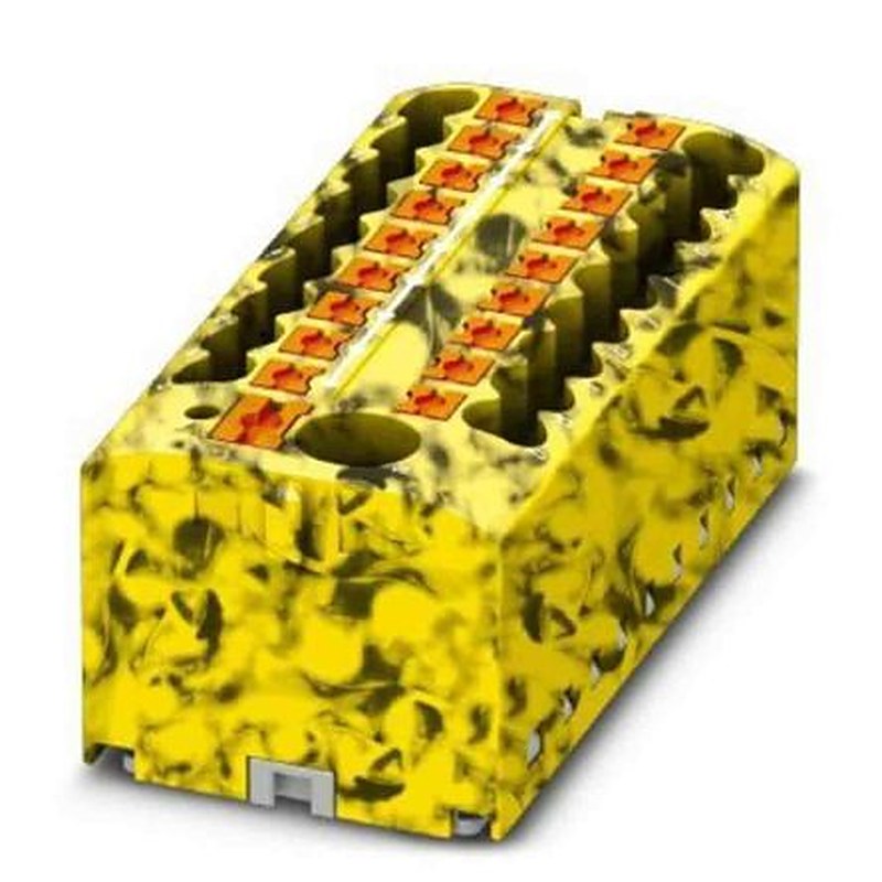 Phoenix Contact Distribution Block, 19 Way, 450V, 24A, Black, Yellow