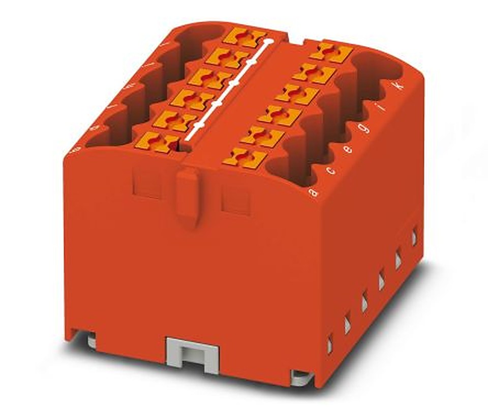 Phoenix Contact Distribution Block, 12 Way, 450V, 24A, Red