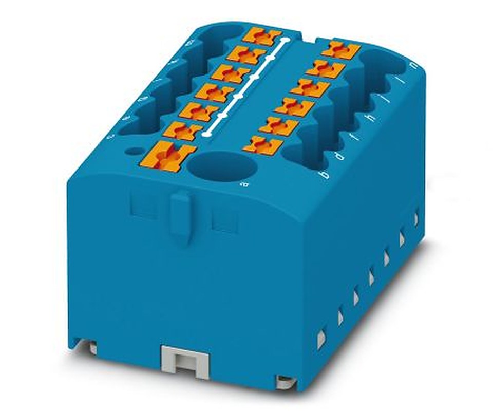 Phoenix Contact Distribution Block, 13 Way, 450V, 24A, Blue