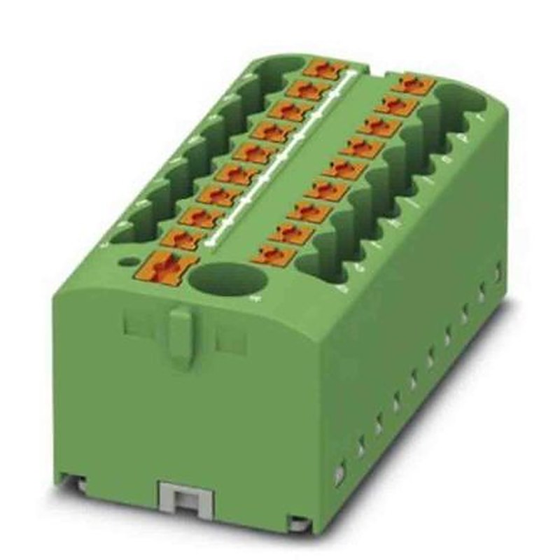 Phoenix Contact Distribution Block, 19 Way, 450V, 24A, Green