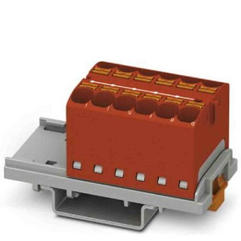 Phoenix Contact Distribution Block, 12 Way, 800V, 32A, Red