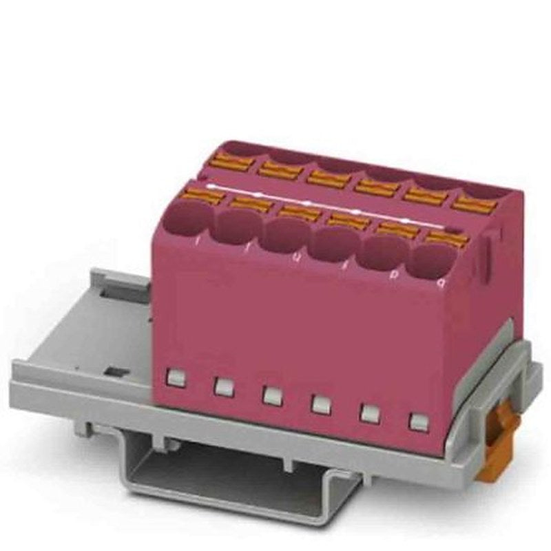 Phoenix Contact Distribution Block, 12 Way, 800V, 32A, Pink