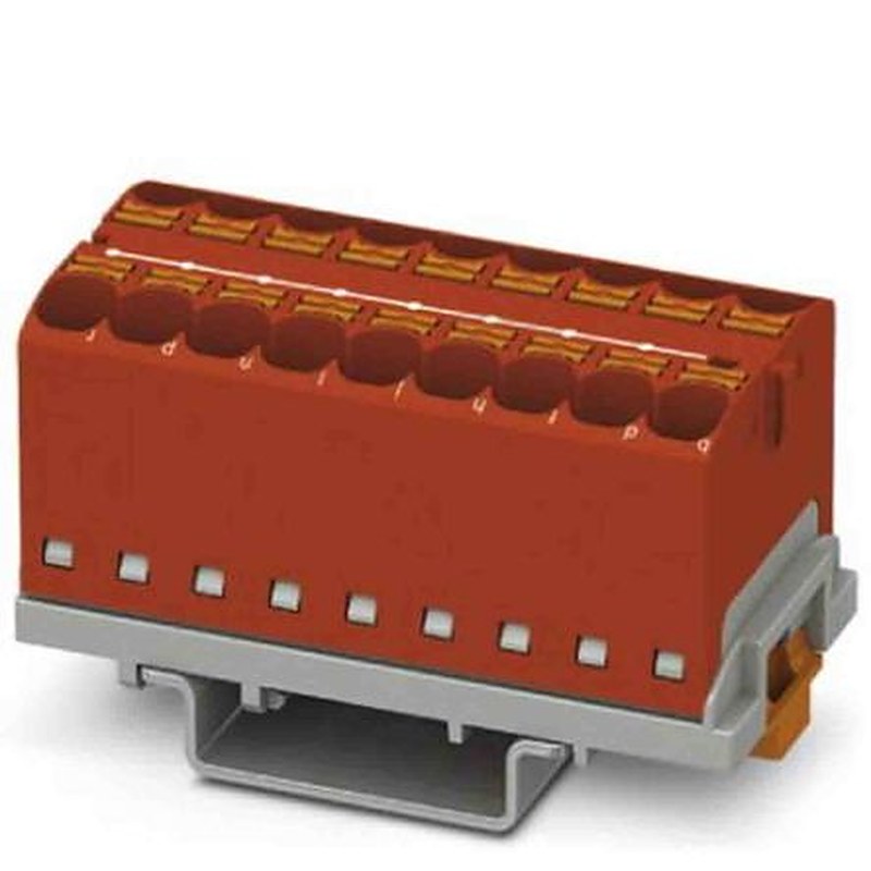 Phoenix Contact Distribution Block, 18 Way, 800V, 32A, Red