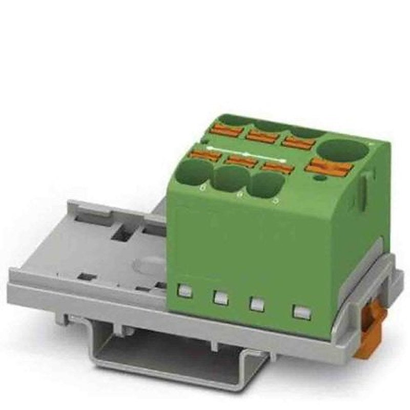Phoenix Contact Distribution Block, 7 Way, 450V, 32A, Green