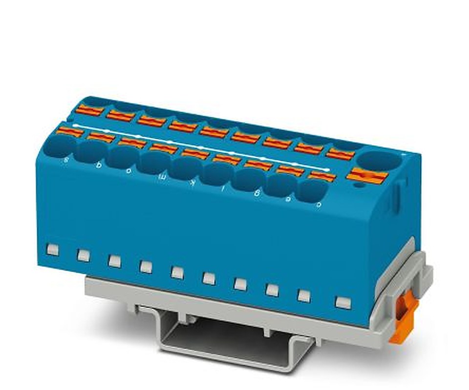 Phoenix Contact Distribution Block, 19 Way, 800V, 32A, Blue