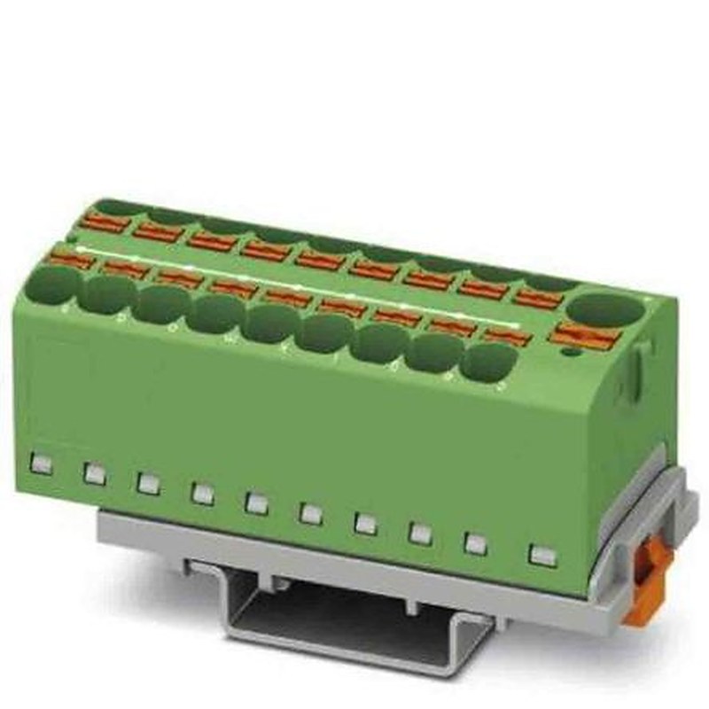 Phoenix Contact Distribution Block, 19 Way, 800V, 32A, Green