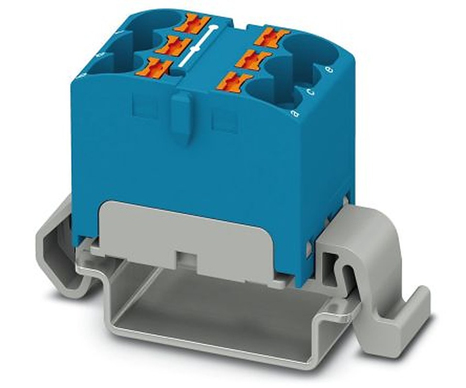 Phoenix Contact Distribution Block, 6 Way, 800V, 32A, Blue