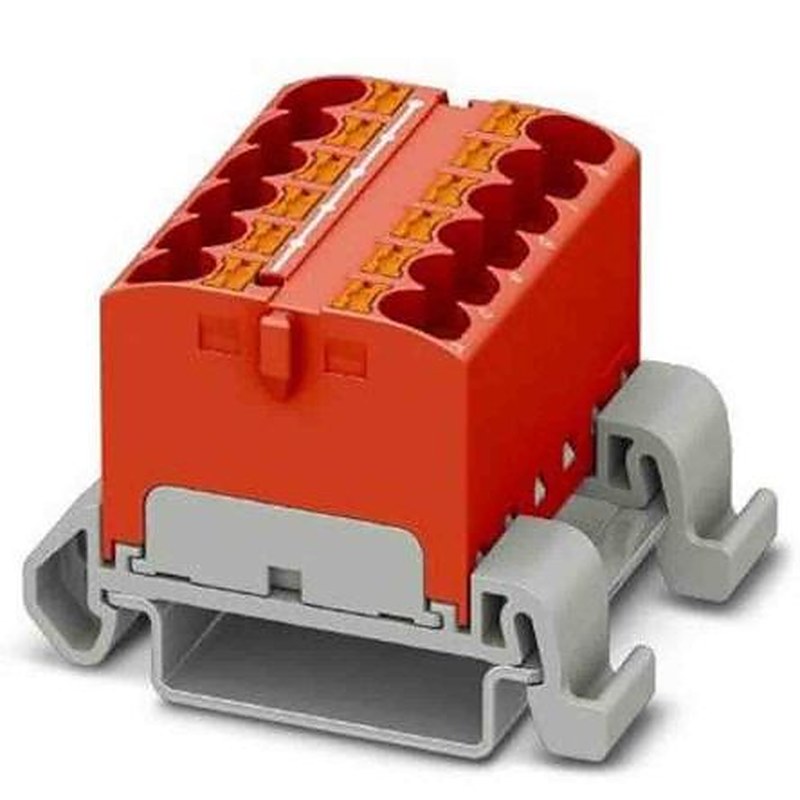 Phoenix Contact Distribution Block, 12 Way, 800V, 32A, Red