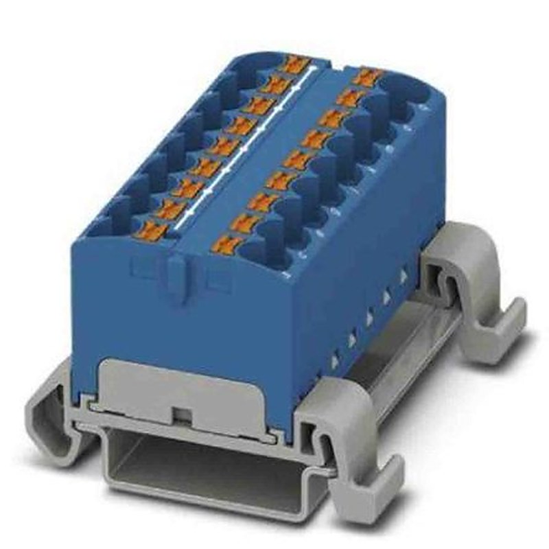 Phoenix Contact Distribution Block, 18 Way, 800V, 32A, Blue