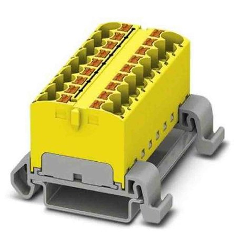 Phoenix Contact Distribution Block, 18 Way, 800V, 32A, Yellow