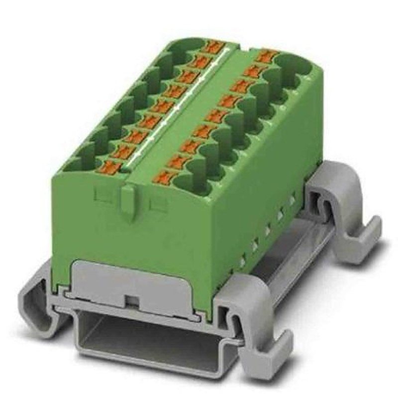 Phoenix Contact Distribution Block, 18 Way, 800V, 32A, Green