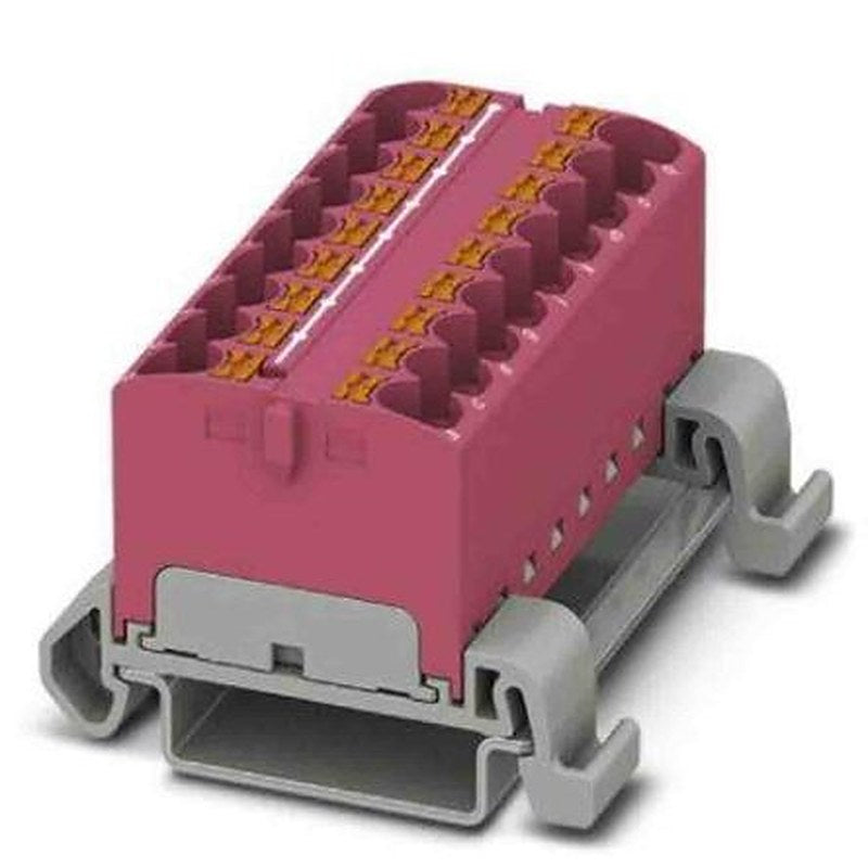 Phoenix Contact Distribution Block, 18 Way, 800V, 32A, Pink