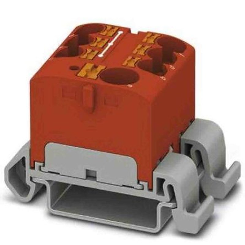 Phoenix Contact Distribution Block, 7 Way, 450V, 32A, Red