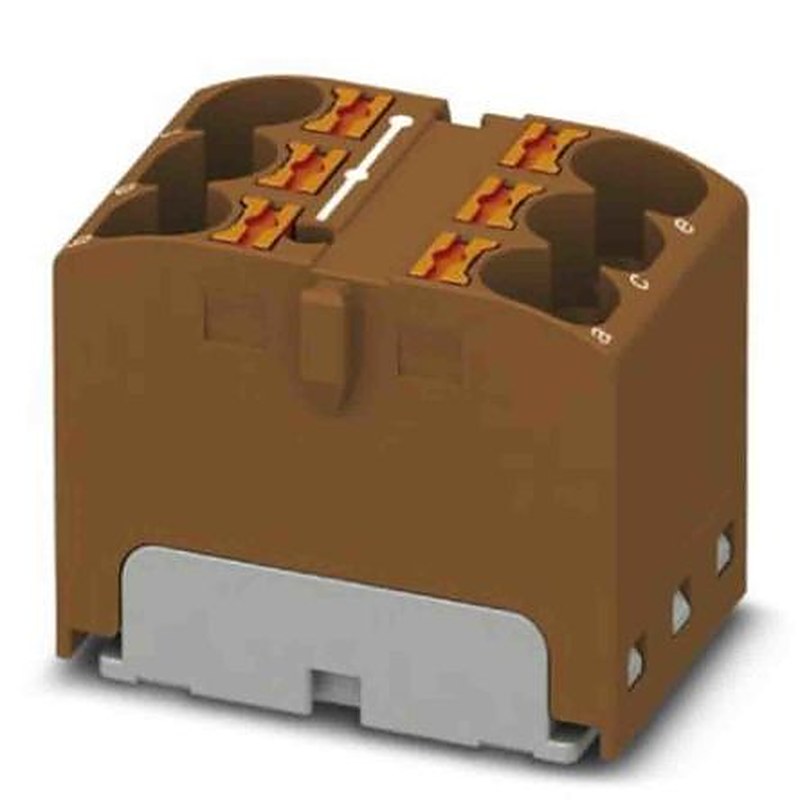 Phoenix Contact Distribution Block, 6 Way, 630V, 32A, Brown