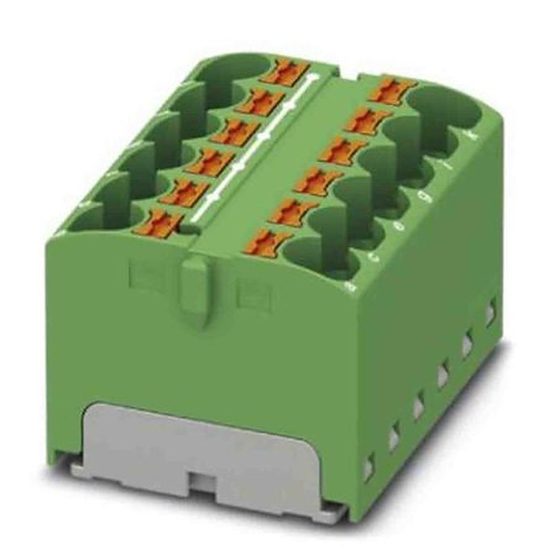 Phoenix Contact Distribution Block, 12 Way, 450V, 32A, Green