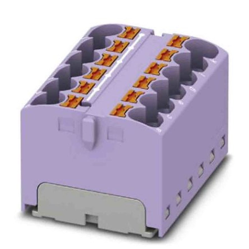 Phoenix Contact Distribution Block, 12 Way, 450V, 32A, Violet