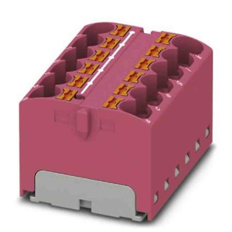 Phoenix Contact Distribution Block, 12 Way, 450V, 32A, Pink