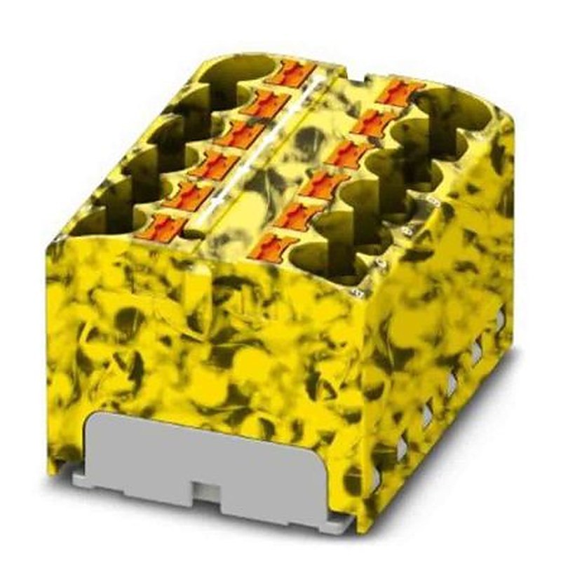 Phoenix Contact Distribution Block, 12 Way, 450V, 32A, Yellow, Black