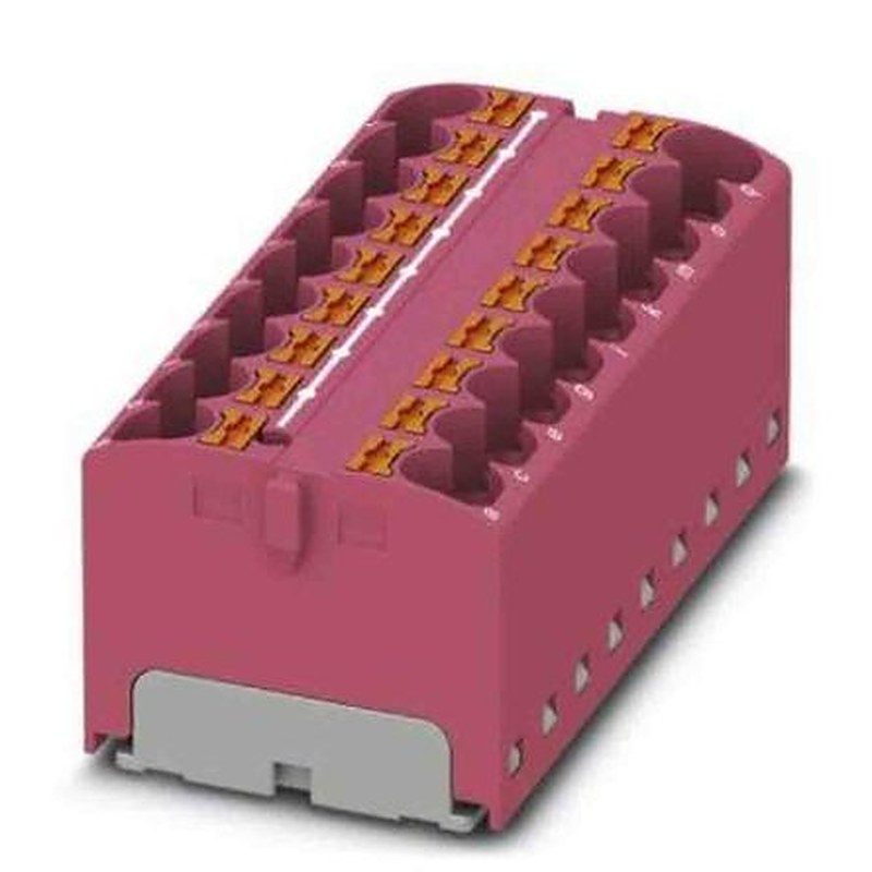 Phoenix Contact Distribution Block, 18 Way, 450V, 32A, Pink