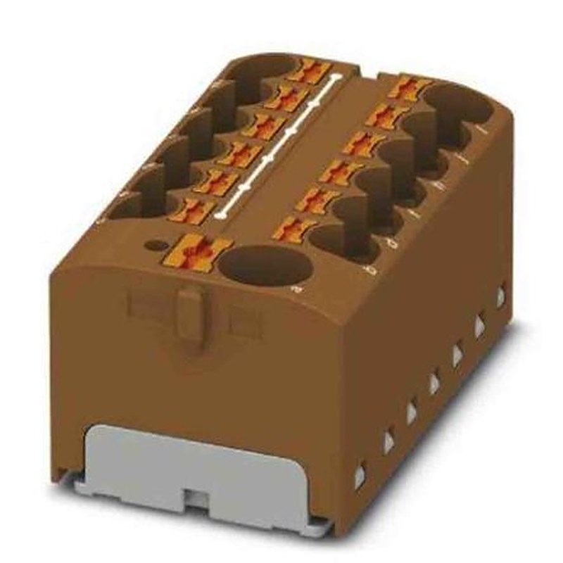 Phoenix Contact Distribution Block, 13 Way, 450V, 32A, Brown