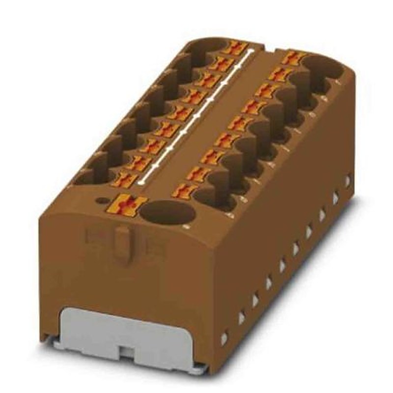 Phoenix Contact Distribution Block, 19 Way, 450V, 32A, Brown