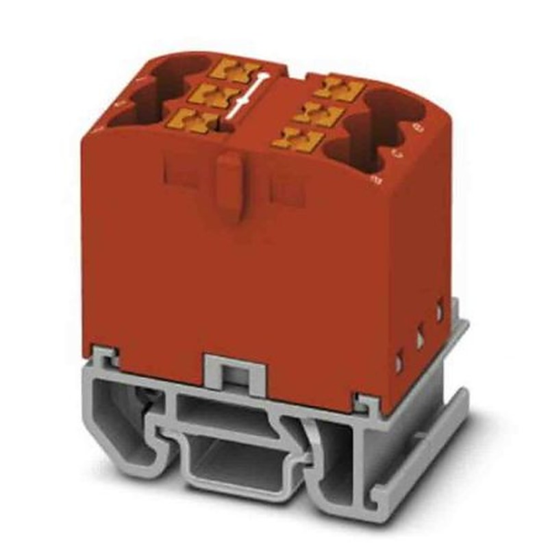 Phoenix Contact Distribution Block, 6 Way, 690V, 24A, Red