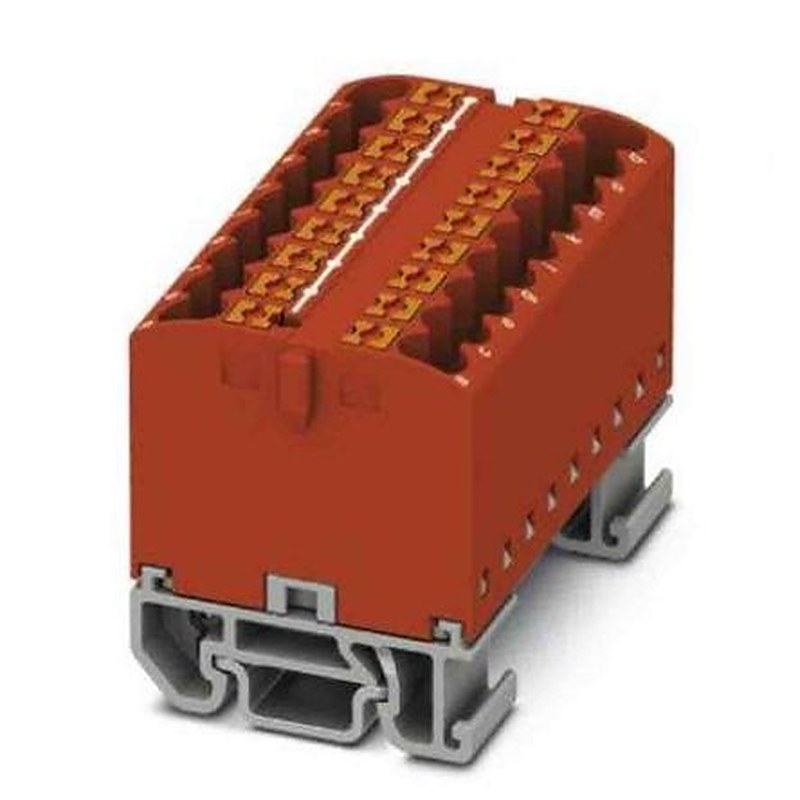 Phoenix Contact Distribution Block, 18 Way, 690V, 24A, Red